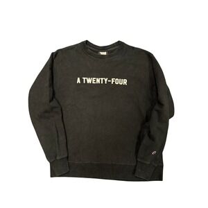 A24 Champion Reverse Weave Sweatshirt Mens Large Black Excellent Crewneck Logo